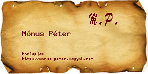 Mónus Péter névjegykártya